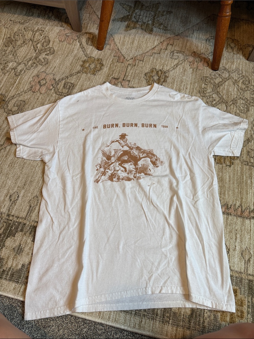 Zach Bryan Burn, Burn, Burn Tour White Graphic T-Shirt